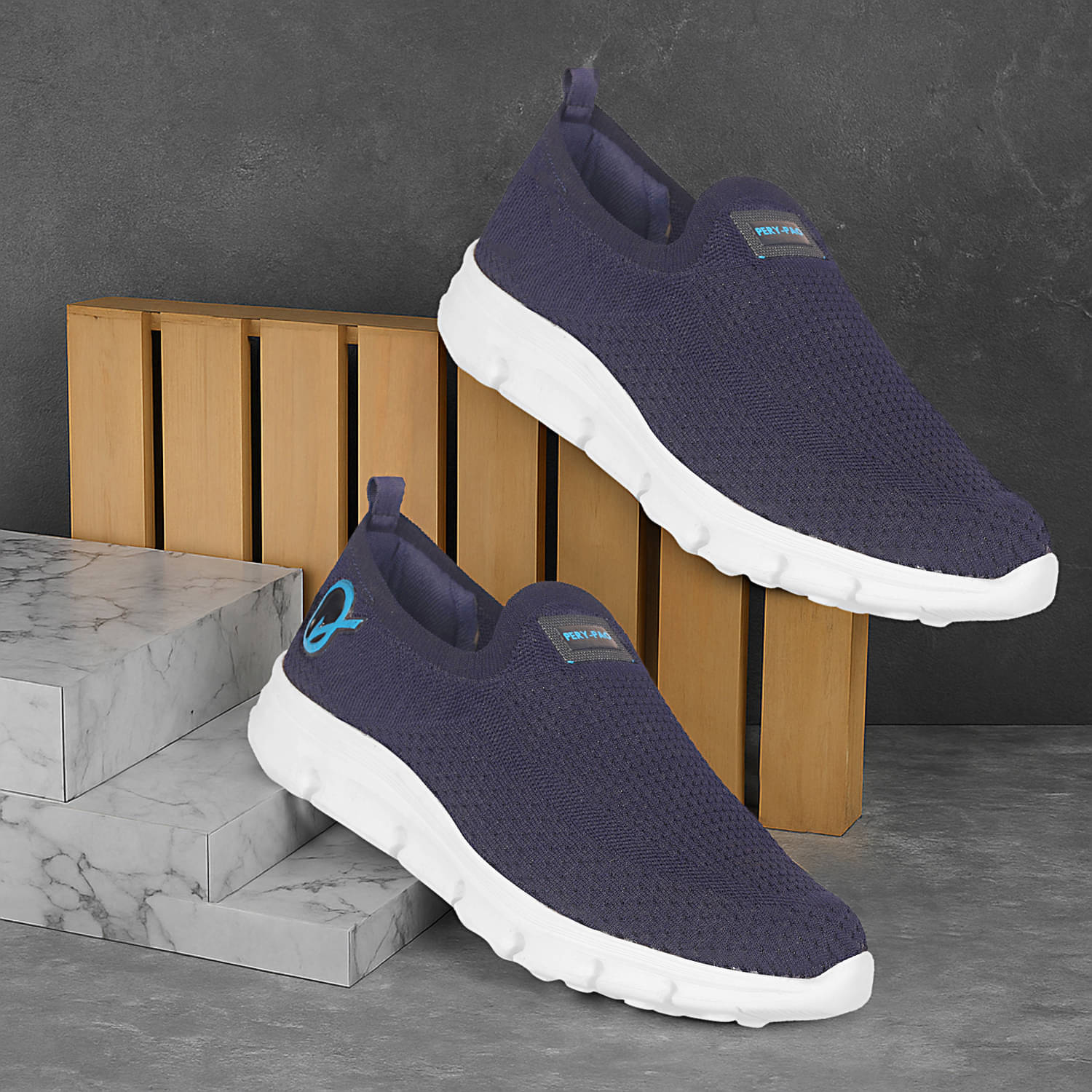 PERY PAO PP_6002 Navy Men's Sports Running Shoes PERY PAO PP_6002 Navy Men's Sports Running Shoes